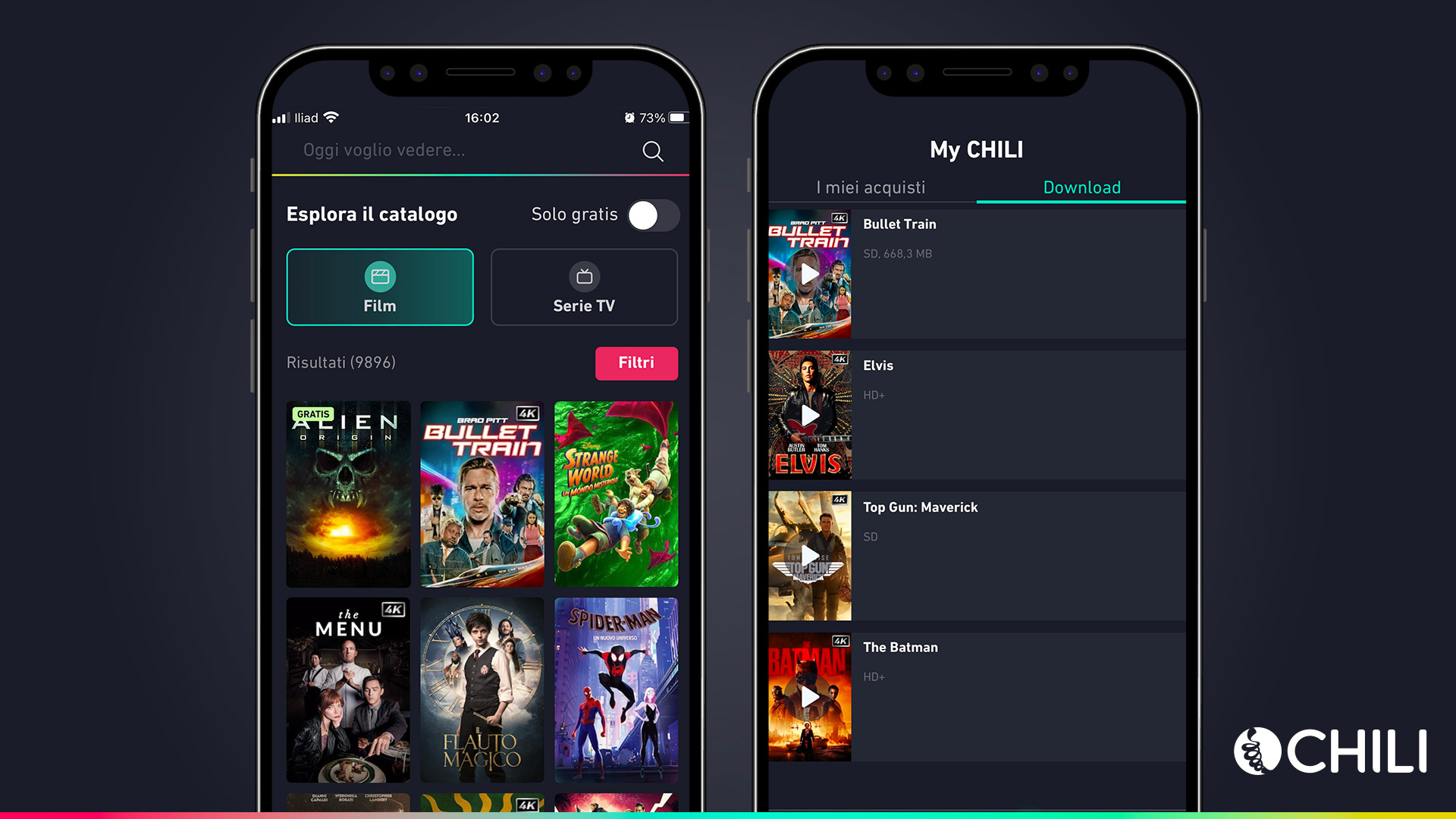 La nuova app di CHILI Film & Streaming