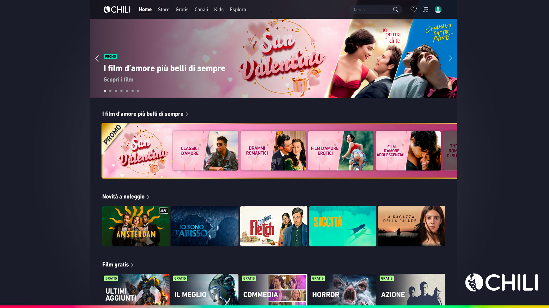Film in streaming su CHILI per San Valentino